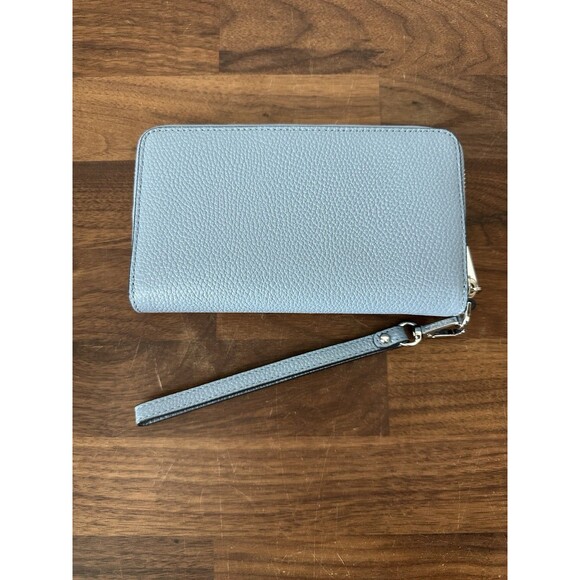 Michael Kors Jet Set Zip Around Wallet Wristlet Pale Blue Wallet NWT - Picture 3 of 7